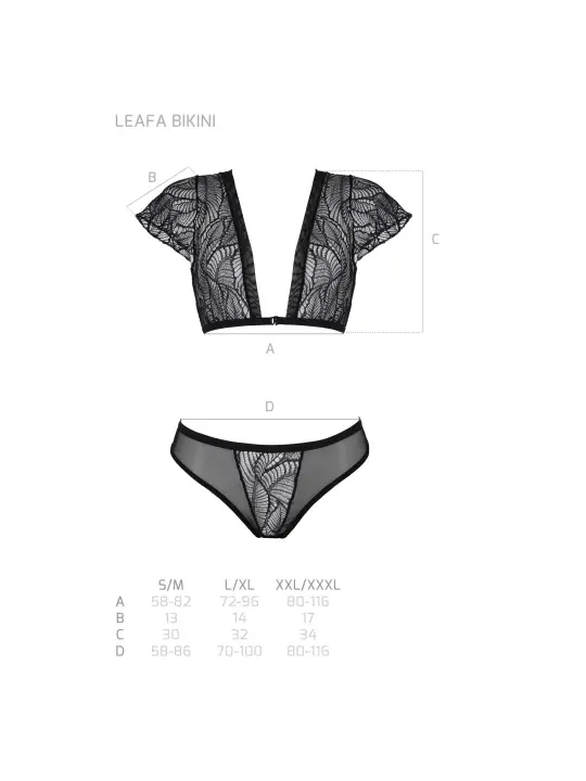 CONJUNTO DE 2 PEÇAS LEAFA BIKINI PRETO ECO COLLECTION PASSION
