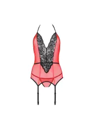CORPETE E TANGA PEONIA VERMELHO EROTIC LINE PASSION