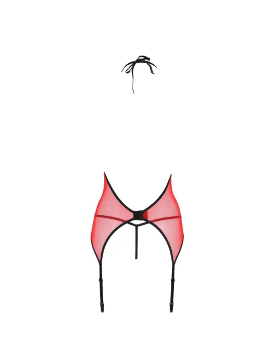 CORPETE E TANGA PEONIA VERMELHO EROTIC LINE PASSION