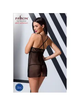 CAMISA DE NOITE E TANGA QUENTRIS PRETA DEVIL COLLECTION PASSION