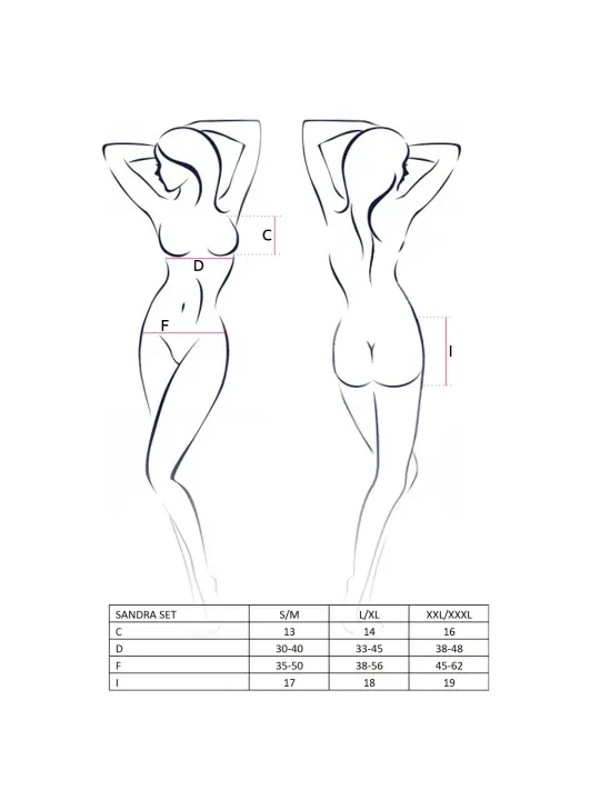 CONJUNTO DE 3 PEÇAS SANDRA PRETO EROTIC LINE PASSION