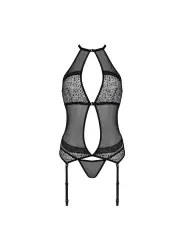CORPETE E TANGA SATARA PRETO EROTIC LINE PASSION