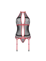 CORPETE E TANGA SATARA VERMELHO EROTIC LINE PASSION