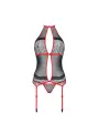 CORPETE E TANGA SATARA VERMELHO EROTIC LINE PASSION