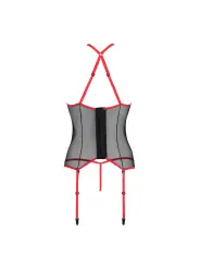 CORPETE E TANGA SATARA VERMELHO EROTIC LINE PASSION