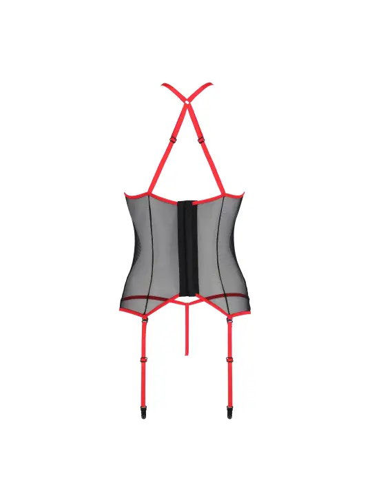 CORPETE E TANGA SATARA VERMELHO EROTIC LINE PASSION