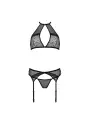CONJUNTO DE 3 PEÇAS SATARA PRETO EROTIC LINE PASSION 