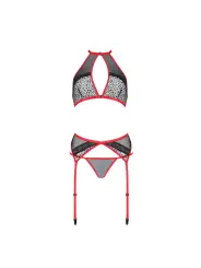 CONJUNTO DE 3 PEÇAS SATARA VERMELHO EROTIC LINE PASSION