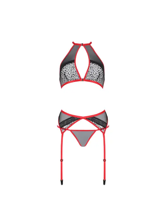 CONJUNTO DE 3 PEÇAS SATARA VERMELHO EROTIC LINE PASSION
