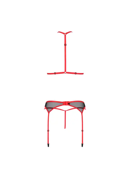 CONJUNTO DE 3 PEÇAS SATARA VERMELHO EROTIC LINE PASSION