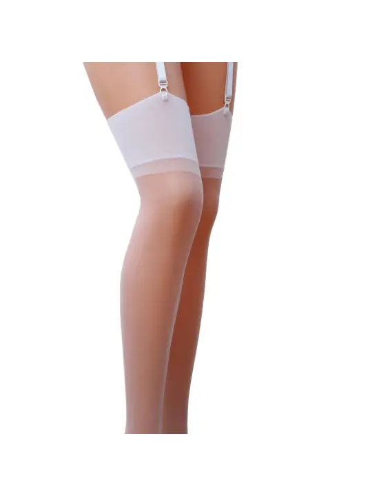 MEIAS DE LIGAS ST001 BRANCAS (17 DEN) PASSION