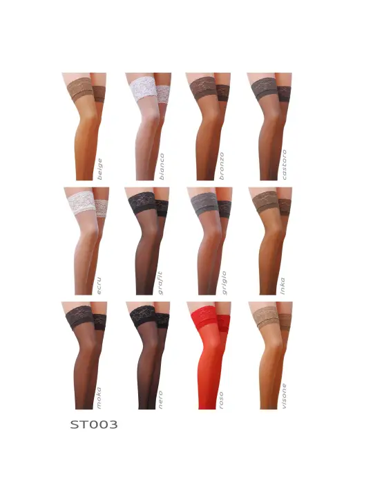 MEIAS DE LIGAS ST003 CREME (17 DEN) PASSION