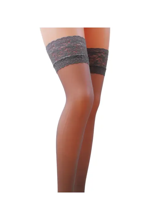 MEIAS DE LIGAS ST003 CINZA (17 DEN) PASSION