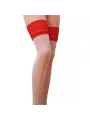 MEIAS DE LIGAS ST004 BRANCO/VERMELHO (17 DEN) PASSION
