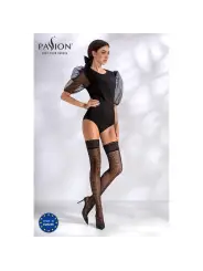 MEIAS DE LIGAS ST017 PRETAS GOLD COLLECTION PASSION