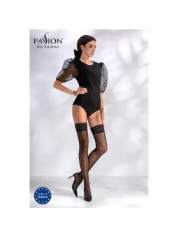 MEIAS DE LIGAS ST017 PRETAS GOLD COLLECTION PASSION