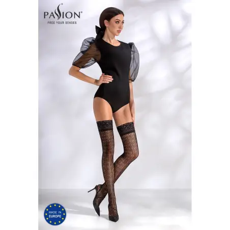 MEIAS DE LIGAS ST017 PRETAS GOLD COLLECTION PASSION