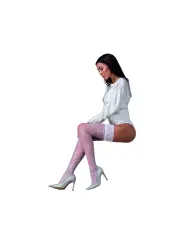 MEIAS DE LIGAS ST119 BRANCAS (20 DEN) GOLD COLLECTION PASSION