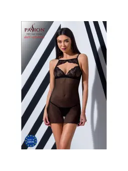 CAMISA DE NOITE E TANGA VERONIQUE PRETO PASSION