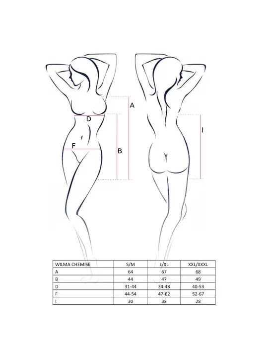 CAMISA DE NOITE E TANGA WILMA PRETO PASSION