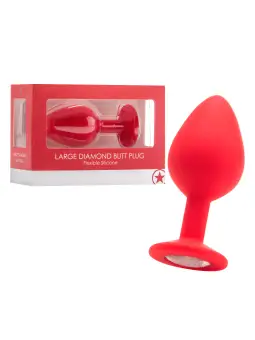 PLUG ANAL DIAMOND BUTT PLUG GRANDE VERMELHO