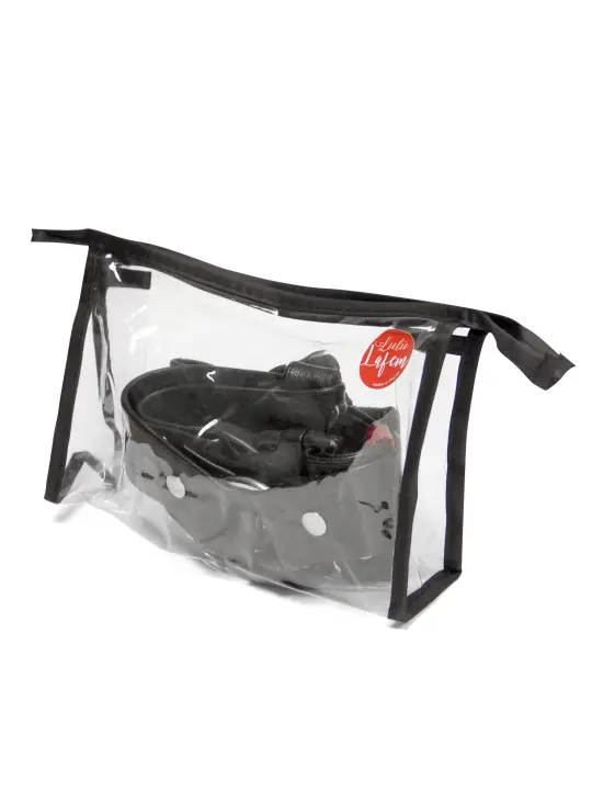 ARNÊS ARTESANAL EM COURO PRETO 3 CM/ L LULÚ LAFEM