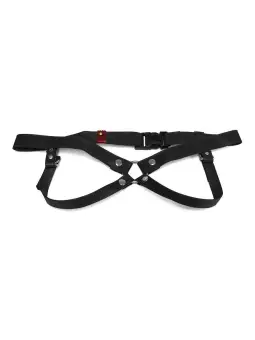 ARNÊS ARTESANAL EM COURO PRETO 3 CM/ M LULÚ LAFEM