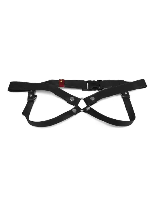 ARNÊS ARTESANAL EM COURO PRETO 3 CM/ M LULÚ LAFEM