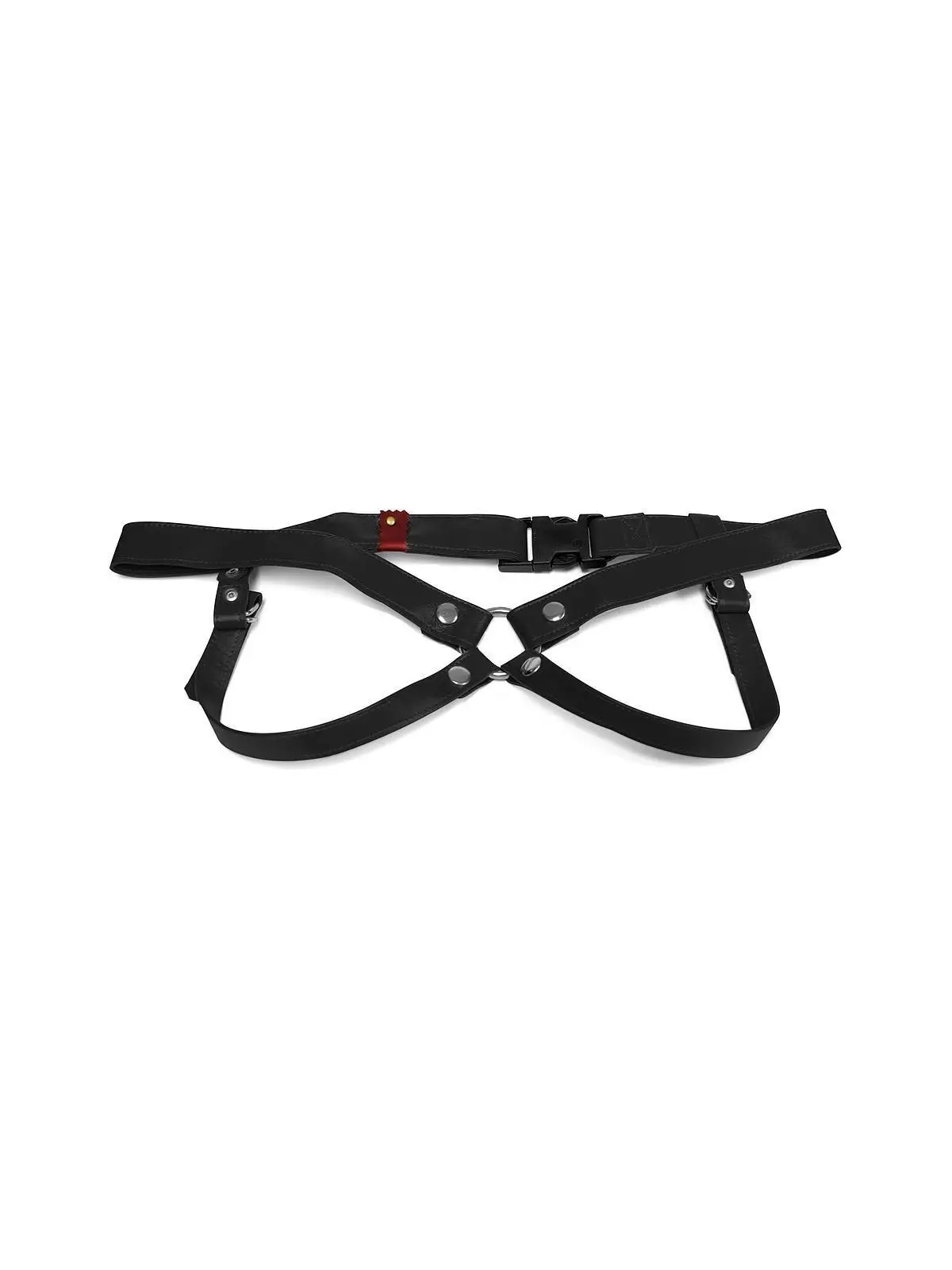 ARNÊS ARTESANAL EM COURO PRETO 3 CM/ M LULÚ LAFEM