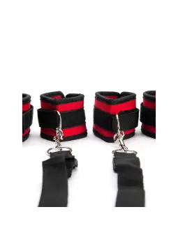 CONJUNTO DE RESTRIÇÕES PARA CAMA ARGUS FETISH PRETO E VERMELHO ARGUS TOYS