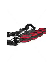CONJUNTO DE RESTRIÇÕES PARA CAMA ARGUS FETISH PRETO E VERMELHO ARGUS TOYS