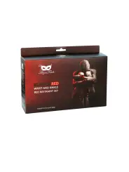 CONJUNTO DE RESTRIÇÕES PARA CAMA ARGUS FETISH PRETO E VERMELHO ARGUS TOYS