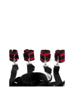 CONJUNTO DE RESTRIÇÕES PARA CAMA ARGUS FETISH PRETO E VERMELHO ARGUS TOYS