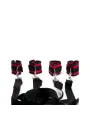 CONJUNTO DE RESTRIÇÕES PARA CAMA ARGUS FETISH PRETO E VERMELHO ARGUS TOYS