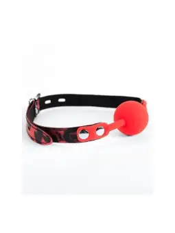 MORDAÇA COM BOLA DE SILICONE RED LEOPARD ARGUS FETISH ARGUS TOYS