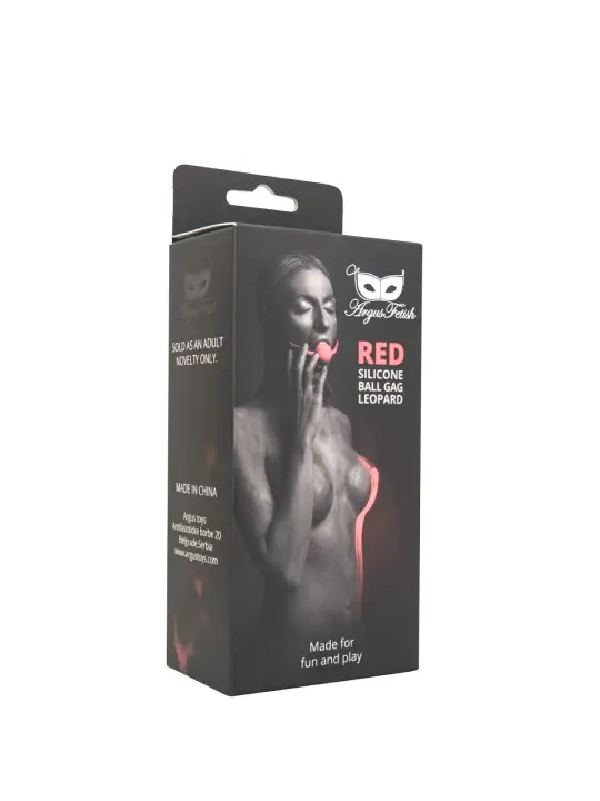 MORDAÇA COM BOLA DE SILICONE RED LEOPARD ARGUS FETISH ARGUS TOYS