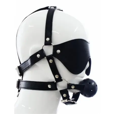ARNÊS FACIAL COM VENDA E MORDAÇA OVER THE HEAD ARGUS TOYS