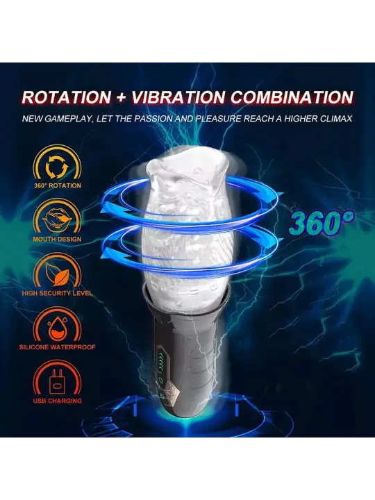 MASTURBADOR COM VIBRAÇÃO E ROTAÇÃO SPINNING MACHINE V 2.0 FUNNY MEE 