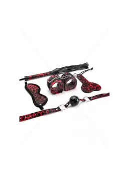 CONJUNTO DE 5 PEÇAS RED LEOPARD BONDAGE SET ARGUS TOYS