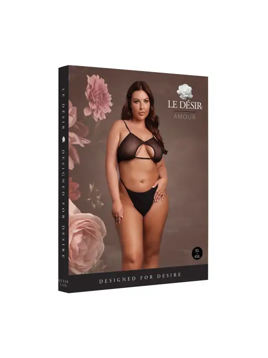 SUTIÃ KEYHOLE MESH PRETO TAMANHO QUEEN LE DÉSIR