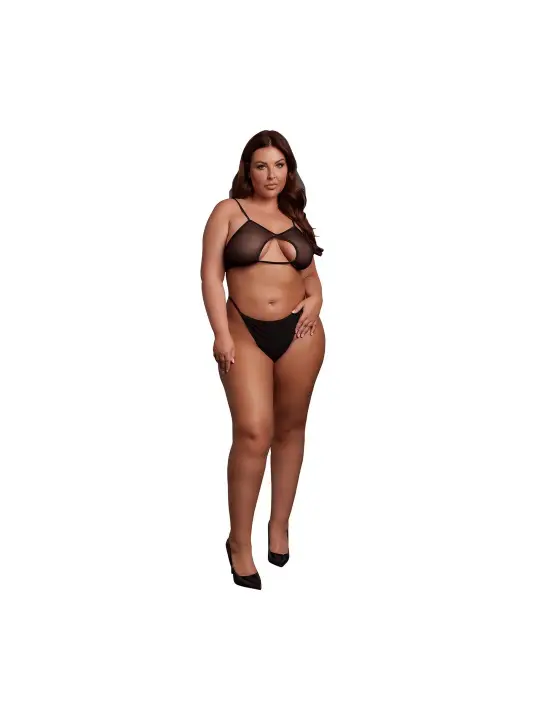 SUTIÃ KEYHOLE MESH PRETO TAMANHO QUEEN LE DÉSIR