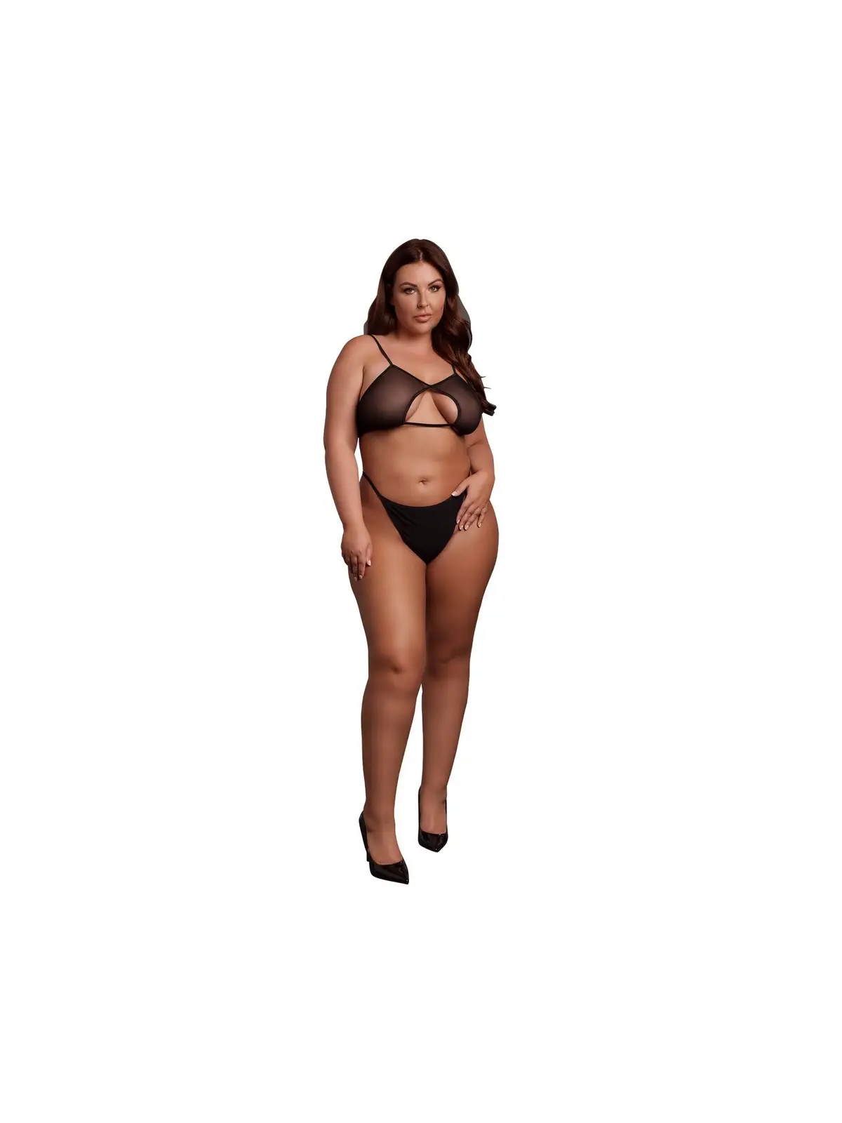 SUTIÃ KEYHOLE MESH PRETO TAMANHO QUEEN LE DÉSIR