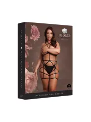 ARNÊS CORPORAL COM LIGAS PRETO TAMANHO QUEEN LE DÉSIR