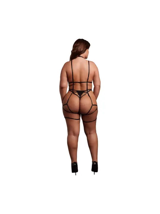 ARNÊS CORPORAL COM LIGAS PRETO TAMANHO QUEEN LE DÉSIR