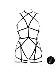 ARNÊS CORPORAL COM LIGAS PRETO TAMANHO QUEEN LE DÉSIR