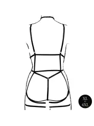 ARNÊS CORPORAL COM LIGAS PRETO TAMANHO QUEEN LE DÉSIR