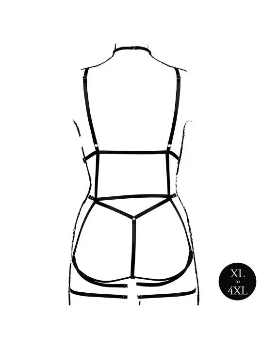 ARNÊS CORPORAL COM LIGAS PRETO TAMANHO QUEEN LE DÉSIR