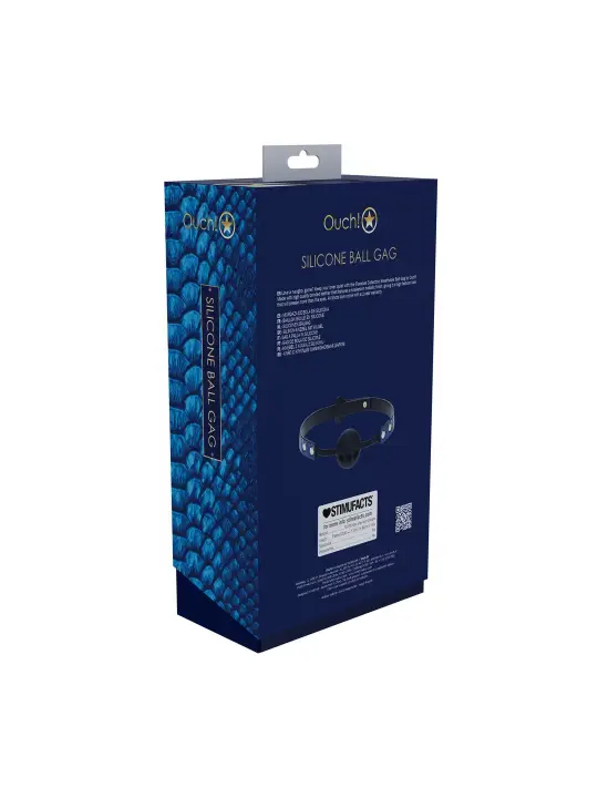 MORDAÇA DE SILICONE RESPIRÁVEL FLORENCE COLLECTION AZUL OUCH!