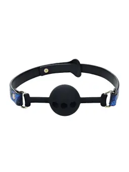 MORDAÇA DE SILICONE RESPIRÁVEL FLORENCE COLLECTION AZUL OUCH!