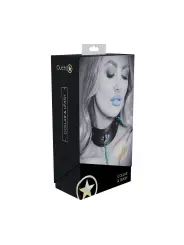 COLEIRA COM TRELA VENICE COLLECTION PRETA OUCH!